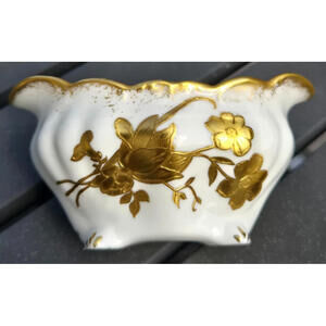 HAMMERSLEY HEAVY GOLD ENCRUSTED FLORAL PATTERN Open Sugar Dish Bowl #11657 RARE